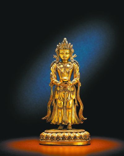 明永樂(lè)鎏金銅無(wú)量壽佛